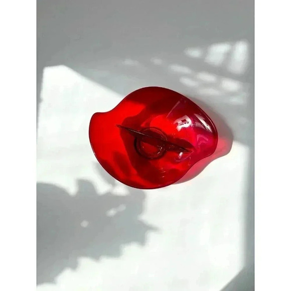 MCM Epic Viking Glass Co. Divided Ruby Red Dish - Picture 8 of 9